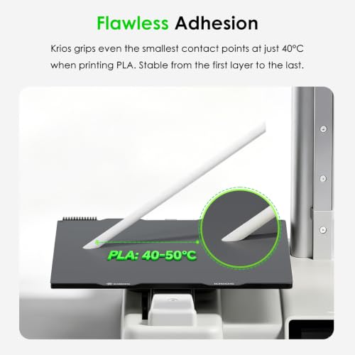 【EIBOS Official】Cold Build Plate Krios for Bambu Lab A1 Mini 3D Printer, Low Temperature Printing Surface, No Glue Required, 184x189mm Double-Sided Flexible Spring Steel Plate, Easy-Remove Build Plate