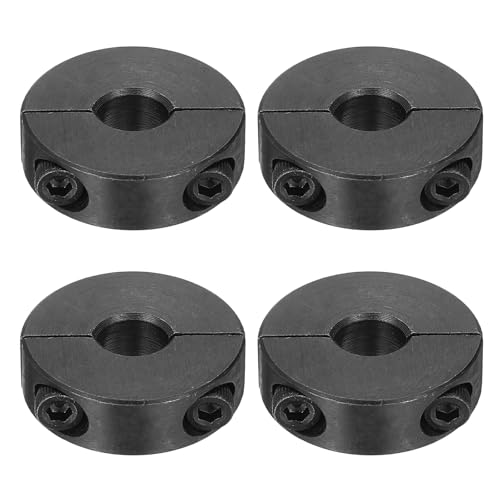 uxcell 4pcs Double Split Shaft Collars 8mm Bore, Two-Piece Clamping Collar 25mm OD 8mm Thickness Carbon Steel Lock Collar Clamp with Set Screws (Black Oxide) - size: 8mm x 25mm x 8mm