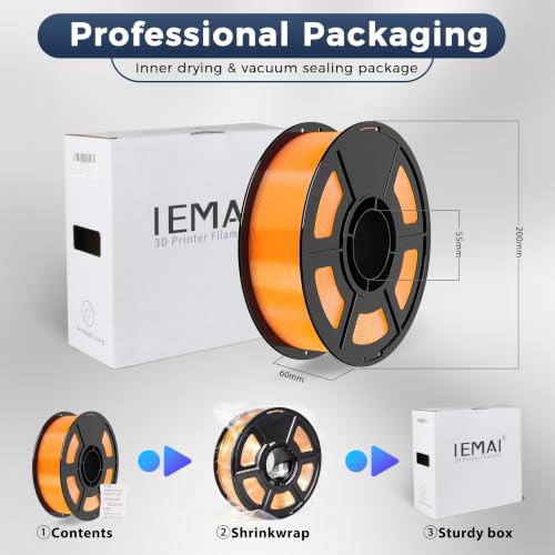 IEMAI High Speed PETG Filament 1.75mm, 500mm/s, 1kg, Transparent Orange - color: Transparent Orange