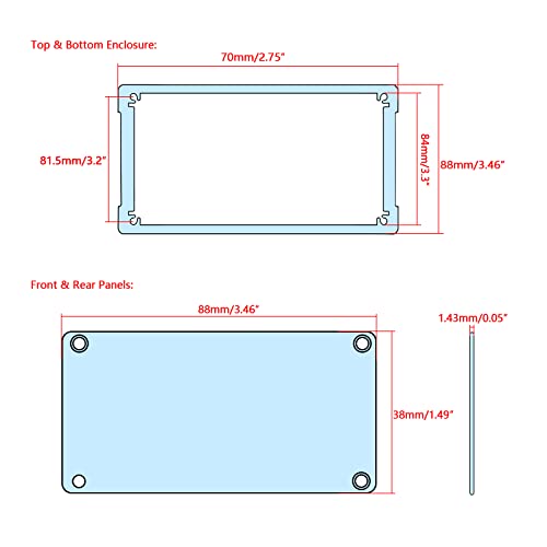 Aluminum Junction Box 70x88x38mm Black with Screwdriver for DIY - size: 2.75x3.46x1.5 inch(LHW)