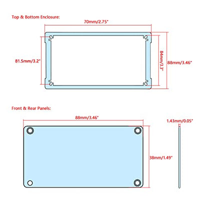 Aluminum Junction Box 70x88x38mm Black with Screwdriver for DIY - size: 2.75x3.46x1.5 inch(LHW)