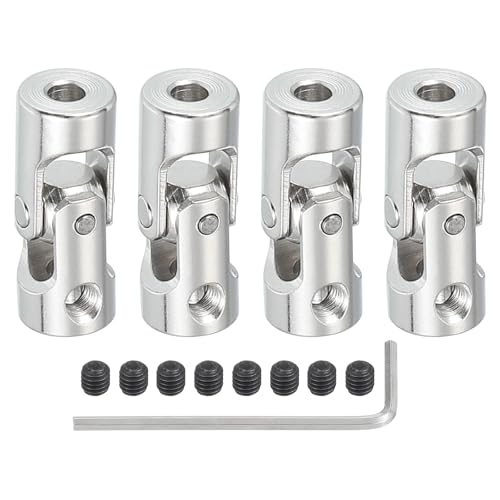 PATIKIL Rotatable Universal Steering Shaft 3.2mm to 3.2mm Inner Dia, 4 Pcs U Joint Shaft Coupling U Joints Coupler Connector Accessories with M3 Screws for Motor Model Robots - size: 3.2mm to 3.2mm