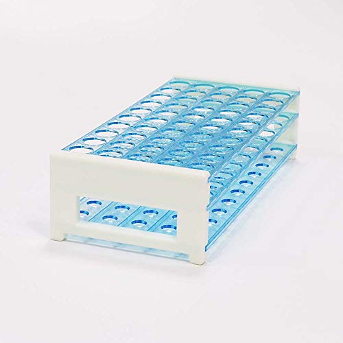 ULAB Scientific Detachable Test Tube Rack for Tubes of Dia.≤17mm, 50 Holes, PS Material, Pack of 2, UTR1006 - style: 50 Holes, 2pcs
