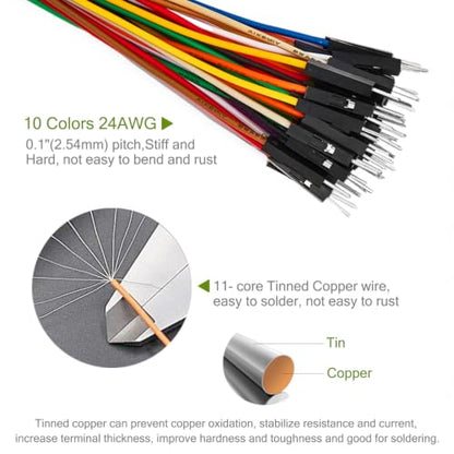Chanzon 1pcs Solderless Breadboard | 40pcs 24AWG Male-to-Male Jumper Wires - size: 830 Points