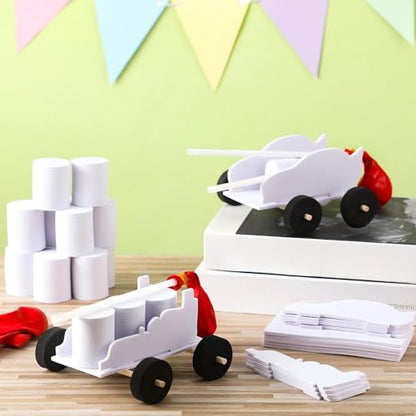 Seenelling 36 Sets Balloon Car Kits Bulk DIY Steam Power Balloon Powered
