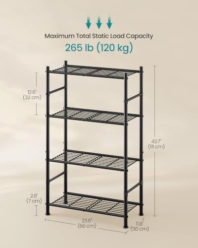 SONGMICS 4-Tier Storage Shelves, Steel Shelving Unit - size: 23.6"W, style: 4-Tier