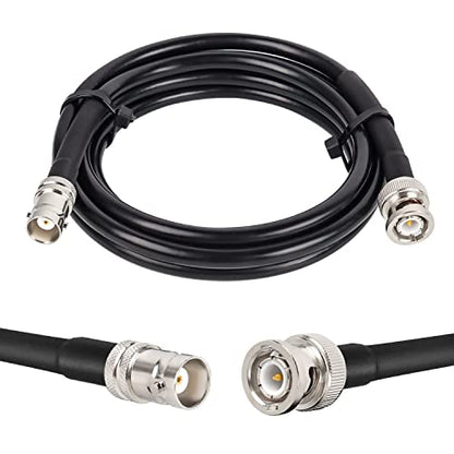 MOOKEERF BNC Male to BNC Female Coaxial Cable 50 ohm RG8X Coax Ultra Low Loss for Antenna, RF Radio, Modem, Oscilloscope, Spectrum, Analyzer, Signal Generator (6FT) - size: 6FT