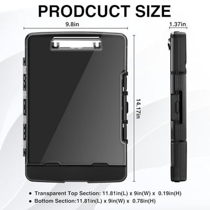 Sooez Original Clipboard with Storage & Pen Holder, Heavy Duty Clip Boards - color: Black