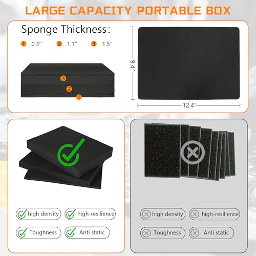 13 Inch Hard Carrying Storage Case - size: Inner：12.5''X 9.5''X 5.1''