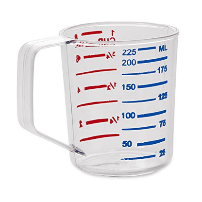 Rubbermaid Commercial Products Bouncer Clear Measuring Cup, 1-Cup /0.25-Quart, Clear, Strong Food Grade, Easy Read for Liquid/Dry Ingredients, for Home/Professional Kitchen (Pack of 12) - size: 1/4 Qt (Pack of 12)