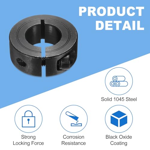 uxcell 2Pcs Single Split Shaft Collar, 20mm Bore One Piece Clamping Collar 40mm OD 15mm Thickness Black Oxide Lock Collar Clamp with Set Screws (1045 Steel) - size: 20mm x 40mm x 15mm