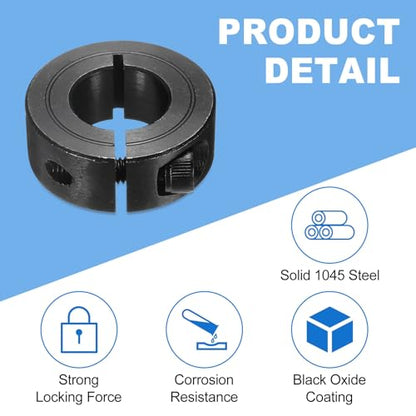 uxcell 2Pcs Single Split Shaft Collar, 20mm Bore One Piece Clamping Collar 40mm OD 15mm Thickness Black Oxide Lock Collar Clamp with Set Screws (1045 Steel) - size: 20mm x 40mm x 15mm
