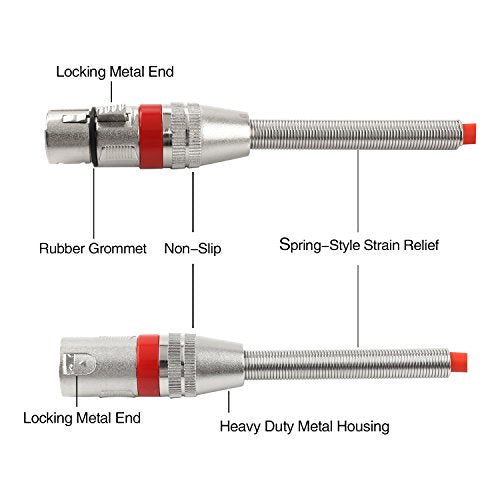 6 Pack Multi-Color XLR Patch Cables, 3-Pin Balanced XLR Male to Female Microphone Cable Mic Cords - 3.3 feet/1 Meter