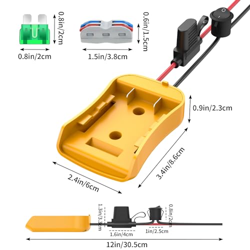 Kzreect 3 Pack for Power Wheel Adapter Compatible with Dewalt 20V Battery - size: 3 Pack
