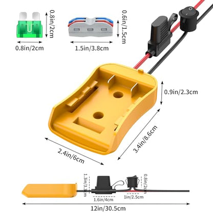 Kzreect 3 Pack for Power Wheel Adapter Compatible with Dewalt 20V Battery - size: 3 Pack