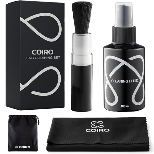 C Coiro Camera Lens Cleaning Kit 3in 1– Lens Cleaner Spray 100ml, Soft Brush & Microfiber Cloth – DSLR, Mirrorless Camera Cleaner Compatible for Canon, Nikon, Sony - size: 3 IN 1
