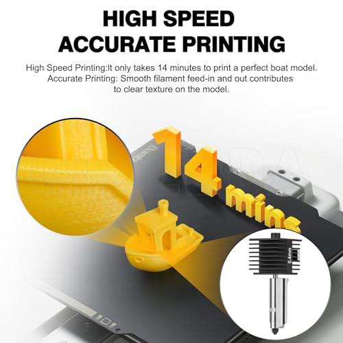 Speed Hot End A1 Mini A2L Extrusion Head Kit B 0.4mm Hardened Steel Nozzle Chrome Plated Brass Heating Block Silicone Sock Integrated Structure for Bambu Lab A1/A1 Min 3D Printers only - size: 0.4