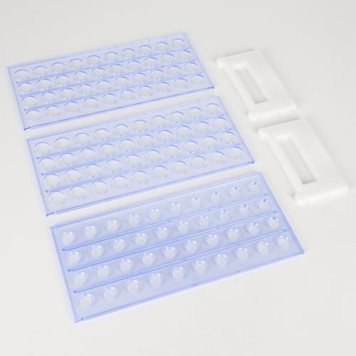 Labasics Test Tube Rack, 3-Tier Detachable Blue Plastic Test Tube Rack Tube Holder Stand Rack for Laboratory Scientific Experiments, 0.71 in 40-Place - size: 0.71 in