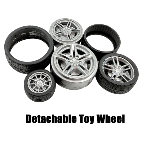 12PCS Toy Wheel RC Car Rubber Tire Wheel with Round Rod Shaft Axles for RC Car Truck Robot Boat Helicopter DIY Model Toy Building Project (3x48mm) - style: 3x48mm