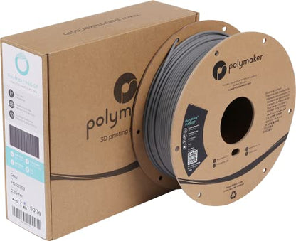 Polymaker PA6-GF Nylon Filament 1.75mm 0.5kg Grey Glass Fiber Nylon 3D Printing Filament - PolyMide PA6-GF Warp Free 3D Printer Filament - color: Grey Pa6-gf 0.5kg, size: NYLON