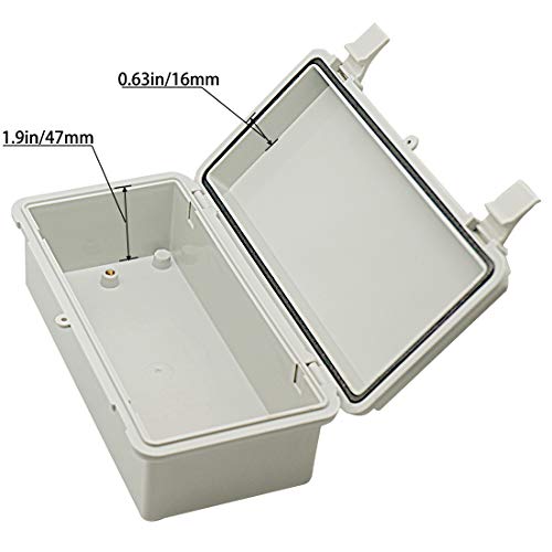 Zulkit 2pcs Junction Box ABS Plastic Dustproof Waterproof IP65 Electrical Boxes Hinged Shell Outdoor Universal Project Enclosure with 2 Cable Glands 7.9 x 3.9 x 2.8 inch (200x100x70mm) - size: 7.9" x 3.9" x 2.8"(2pcs)