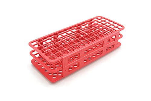 Heathrow Scientific HS243073R Fold and Snap Tube Rack, Fits 5-10 mL Tubes, 90 Wells, Red - size: 13mm, style: Red