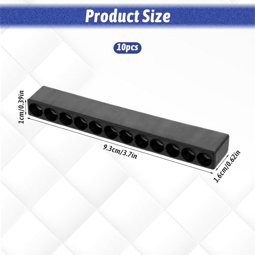 10PCS 12 Holes Hex Shank Bit Holder, Plastic Hex Shank Screwdriver Bit Holder, Screwdriver Bit Holder Storage Organizer, Screw Driver Holders Organizers Case for 1/4 Inch Hex Shank