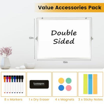 Desktop Whiteboard with Stand, 16" x 12" Double-Sided Dry Erase Board with Stand, Portable Stand White Board for Office, Home, Kitchen - size: 12"W x 16"H