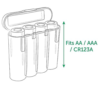 3 Pack AA / AAA / CR123A Black Battery Holder Storage Cases