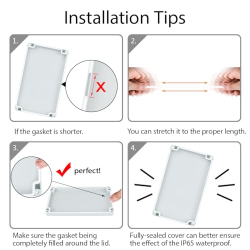 Junction Box Waterproof Plastic Project Box IP65 Plastic Project Box Electrical Box Enclosure Gray White 11.4"x 8.2"x 3.9"(290 x 210 x 100mm) - color: Gray White, size: 11.4" x 8.2" x 3.9"