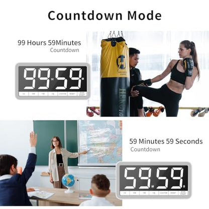 VOCOO Large 7.8" Digital Timer, Magnetic LED Timer for Kitchen & Classroom - color: White