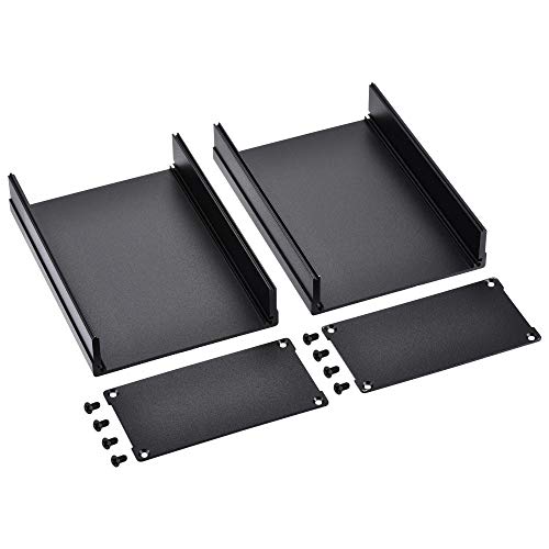uxcell 150mmx105mmx55mm Aluminum Electrical Split Project Case Black