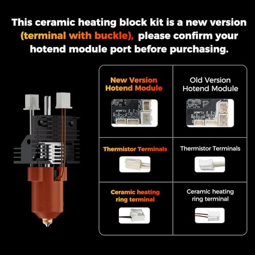 Creality 2025 K1 SE/K1C/K1/K1 Max Hotend Kit, Official Upgrade Ceramic Heating Block Kit, Terminal with Buckle New Version, Unicorn Quick Swap Nozzle, High Flow Heat for Creality K1 Series 3D Printers - style: K1/K1 Max/K1C/K1 SE