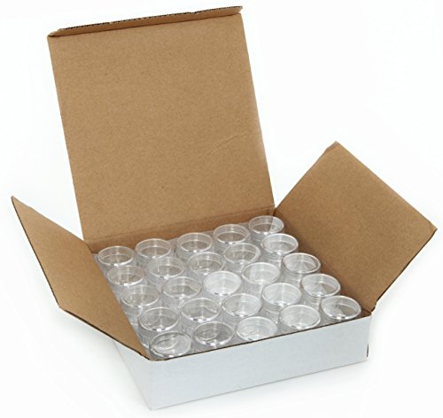 Vivaplex, 50, Clear, Empty, 5 Gram Plastic Pot Jars, Cosmetic Containers. - size: 50 Count (Pack of 1)