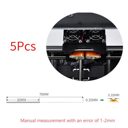 BORDSTRACT 3D Printer Nozzle Tool, Cleaning and Maintenance Kit, 5pcs 0.35mm Cleaning Needles for 0.35mm Nozzles, Quick and Easy Cleaning Material - size: 0.35