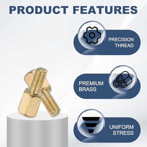 PATIKIL 50 Pcs Male to Female Thread Spacer Screws M3 x 6mm + 6mm Brass Hex Standoff PCB Motherboard Spacer Screw Nut for Drone Quadcopter Computer Electronic Projects Circuit Board - size: M3 x 6mm + 6mm