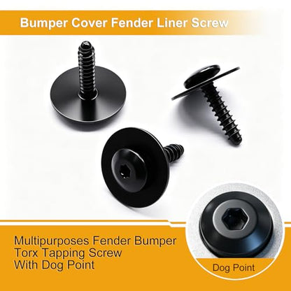 weideer 50PCS M4.2-1.41 (#8) Universal Fender Liner Screw U Nut Kit,Bumper Cover Engine Splash Shield Hex Head Screw U Clips,Automotive Body Screws Clips (25sets) K-M176-50PCS - color: SV M4.2