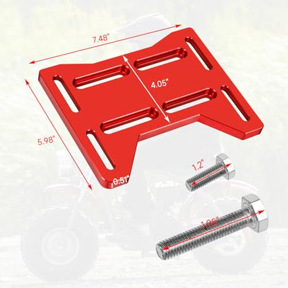FVRITO Mini Bike Engine Mount Plate Compatible with Predator 212 224cc 97cc Coleman CT200U BT200X CC100X, Engine Motor Mounting Plate Bracket for Baja DB30 MBX10 GX160 Clone Engine Minibike Parts Red - size: Red