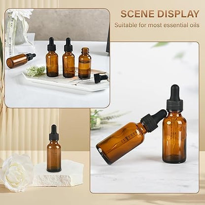 NOOEEISS 12 Pcs, 1oz Amber Glass Eye Dropper Bottle, Tincture Bottles with Leak-Proof Design, Stronger Suction, for All Kinds of Mixed Liquids - color: Amber, size: 1oz-12Pack