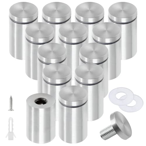 Luomorgo Stainless Steel Standoff Screws, 1" x 2", Silver, 12 Pcs - color: Silver, 12 Pcs, size: 1" x 2" / 25 x 50mm