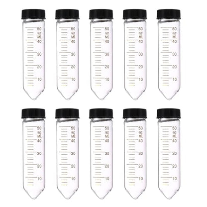 PATIKIL 50ml Centrifuge Tubes, 10 Pcs Glass Graduated Centrifuge Vials with Screw Cap Conical Bottom Test Tube Storage Container for Sample Laboratory Liquid - size: 50ml