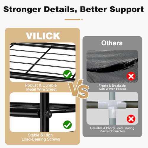 VILICK Metal Shoe Rack for Closet 33" Wide Shoe Organizer for Entryway - color: Black