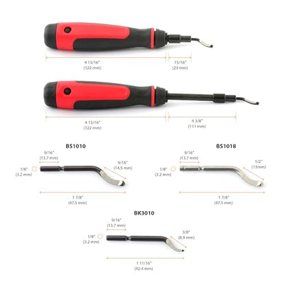AFA Tooling - Extendable Neck Deburring Tool & Countersink Hand Reamer with 15 Extra Blades - Works on Resin, PVC Pipes, Copper, Plastic - Plumbing & 3D Printing Burr Removal Reamer Tool - color: Long Reach Deburring & Reamer Kit