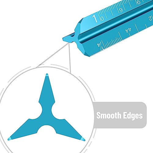 Mr. Pen- Small Architectural Scale Ruler, Aluminium, 6 Inch, 2 Pack - color: C. Black & Blue