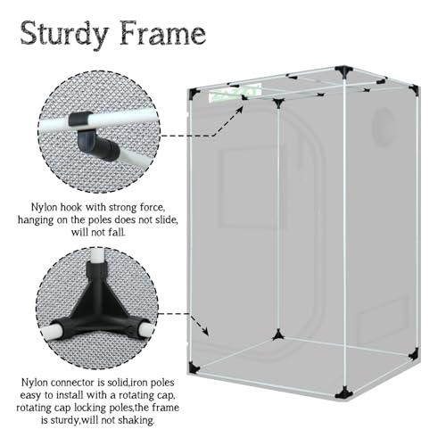 zazzy Hydroponic Grow Tent, 24"x36"x60" Reflective Mylar Grow Tent - size: 24"x36"x60"