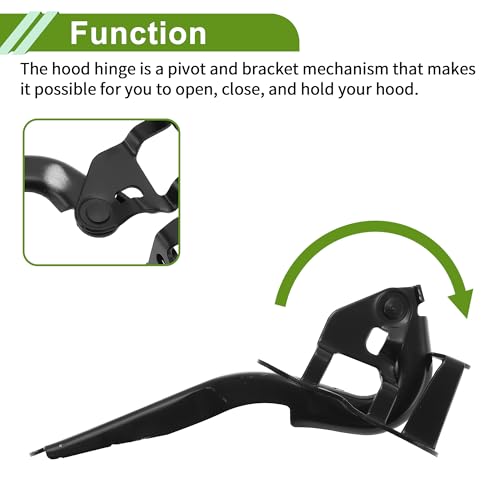 No.5341052240/5342052240 Hood Hinges for Toyota Yaris 2007-2016 Black Front Driver and Passenger Side Front Bonnet Bracket Iron 1 Pair