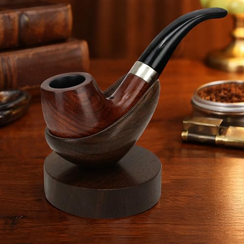 Marsrut Wooden Smoking Pipe Stand, Handmade Solid Wood Tobacco Pipe Holder Rack, Fit Most Smoke Pipes, Cupola Spoon Rest, Wooden Kits Accessory for Men