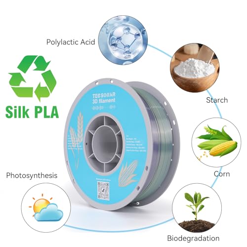 Silk Rainbow PLA 3D Printer Filament, 10 Rolls,1KG Spool(2.2lbs) 1.75mm 3D Printing Multicolor Gradient Filament Bundle for Most FDM 3D Printers,10 Different Silk Rainbow Colors - color: 10*1kg Silk Rainbow