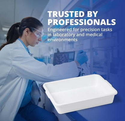 United Scientific™ Polypropylene Multi-Purpose Containment Tray - for Sterilizing and Drying Laboratory Supplies - Polypropylene Rectangular Plastic Tray - 18.375" L x 14.125" W x 3" H, 1 Count - size: 18.4" x 14.1" x 3"