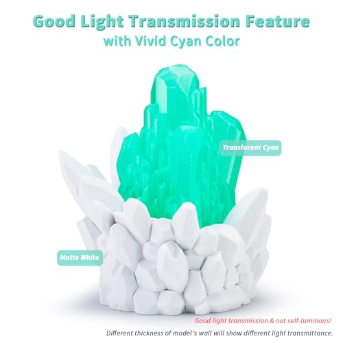 ZIRO 3D Printing Filaments, Translucent Series, 2.2lb 1.75mm Spool, Cyan - color: Translucent-cyan